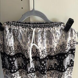 Elephant Print Black and White Leggings